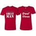 Behind Every Great Man There's A Great Woman His and Hers Matching Couples T shirts, Red, Mens M-Womens XL