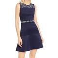 Michael Kors Womens A-Line Dress Large Petite Embellished Scuba PL