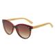 Piranha Women's "Charm" Tortoiseshell and Red Frame Bamboo Sunglasses with Brown Gradient Lens