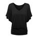 Plus Szie Women Dolman Sleeve Top Boatneck Drape Shirts Solid Short Sleeve Boat Crew Neck V Neck Half Sleeve Top