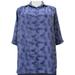 A Personal Touch Women's Plus Size 3/4 Sleeve Button-Up Blouse with Shirring - Purple Coils - 1X