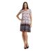 MBJ WDR1219 Womens Print V Neck Cap Sleeve Mini Dress XL MAGENTA_PINK