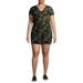 Derek Heart Juniors' Plus Size Camo Romper with Short Sleeves