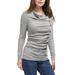 Allegra K Women's Casual Pullover Cowl Neck Long Sleeve Side Ruched Tunic Tops