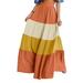 ZANZEA Women Holiday Color Block High Waist A-Line Swing Hem Skirts