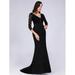 Ever-Pretty Ladies Elegant Mermaid Long Evening Cocktail Party Maxi Dresses for Women 07856 Black US14