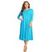 Women's Casual Basic Comfy 3/4 Sleeve Flare A-line Midi long maxi Dress