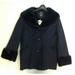 Dennis Basso Quilted Faux Shearling Coat with Shawl Collar, Black, Size S