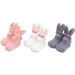 Foeses 3 Pairs Baby Socks Long Ears Rabbit Thickening Sleep Socks Coral Fleece Infant Toddler Floor Socks for 0-36 Months