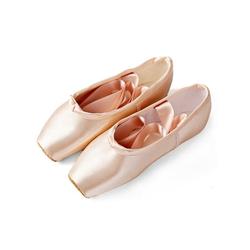 LUXUR Pink Professional Pointe Ballet Dance Shoes Satin