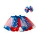 Puloru Kids Bubble Skirt, Star Print High Elastic Waist Skirt Short Dress