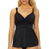 Miraclesuit Womens Solid Underwire Plunge Tankini Top D-DDD Cups Style-6533014