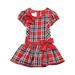 Infant & Toddler Girls Red & Black Plaid Christmas Holiday Party Dress