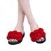 Fashion Women Handmade Flowers Non-slip Solid Color shoes woman Beach Flops Flat Bottom Slope Slippers zapatos de mujer