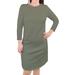 Touched by Nature Womens Organic Cotton Dress, Olive Green Long-Sleeve, X-Large