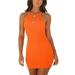 Colisha Spaghetti Straps Mini Pencil Dress for Women Summer Ribbed Knit Short Dress Sexy Party Club Bodycon Dress