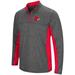 Lousiville Cardinals Colosseum Charcoal Gray & Red Milton 1/4 Zip LS Windshirt