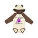 Inktastic This Lil' Monster Says, Happy Birthday, Mom Infant Long Sleeve Bodysuit Unisex Natural & Brown w Ears 18 Months