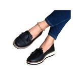 UKAP Women Solid Color Loafers Shoe Flats Wedge Casual Shoes Tassels