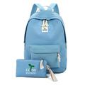 Women Casual Canvas Backpack Large Capacity Travel School Bag with Mini Bag Wallet New