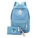 Women Casual Canvas Backpack Large Capacity Travel School Bag with Mini Bag Wallet New