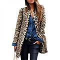 Newway Women Fall Jacket Women Fashion Leopard Printed Sexy Winter Warm Wide Female Jackets Wind Cardigan Long Coat