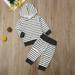 Baby Boy Girl Hoodie Clothing Set Long Sleeve Hoodie and Pants Black White Stripes Spring Autumn Sport Outfit