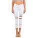 Cover Girl Denim Ripped Jeans for Women Juniors Cropped Slim Fit Skinny Jeans Size 9\10 Sexy White