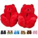 Women Plush Teddy Bear Slippers Home Indoor Soft Anti-Slip Faux Fur Cute Slippers Winter Warm Shoes Cartoon Floor US 6-9