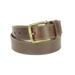 Brown Belt with Contrast Stitching and Curved Bar Buckle