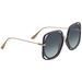 Dior Black/Gold Square Ladies Sunglasses DIORDIRECTION2M2 56