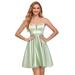 Ever-Pretty Women's Spaghetti Fashion Fit Flare Elegant Satin Cocktail Party Dresses 03117 Green US4
