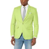 Azaro Uomo Men's Blazer Slim Dress Casual Linen Suit Sport Jacket Stylish, Shiny Mint Green, XXXX-Large