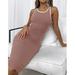 New Women's Sleeveless Hollow Out Dress Ribbed Bodycon Dress