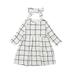 LA HIEBLA Baby Girls Long Sleeve Casual Cotton Sundress Headband Outfits