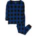 Leveret Kids & Toddler Boys Girls 2 Piece Pajamas 100% Cotton Black & Navy Plaid (Size 4 Years)