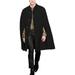 Men Cardigan Hooded Cloak Cape Coat Button Front Outwear