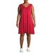 Terra & Sky Women's Plus Size Everyday Sleeveless Swing Dress