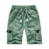 Men Casual Work Shorts Pants Drawstring Summer Beach Elastic Waist Pockets Cargo Shorts Big & Tall Camo Lounge Combat Shorts