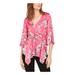 Nine West Womens V-Neck Floral Blouse