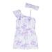 Limited Too Girlsâ€™ Ruffle Detail Printed Romper with Free Scrunchie, Sizes 4-12