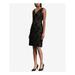 RALPH LAUREN Womens Black Lace Sleeveless V Neck Above The Knee Sheath Cocktail Dress Size 8