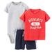 Carter's Infant Boys 3 Piece Mommy's Draft Pick T-Shirt Shorts & Bodysuit