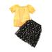 Hirigin Baby Girls Daisy Floral Romper Sleeve Bowknot Bodysuit and Headdress Outfit