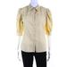 La Vie Rebecca Taylor Womens Short Sleeve Sophie Eyelet Top Lemon Yellow Size S