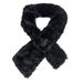 Womens Black Pull Through Sparkling Embellishment & Faux Fur Scarf