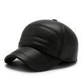 SHIYAO Men Winter Leather Baseball Newsboy Cap Ear Flap Trapper Hunting Hat Outdor and Indoor