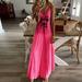 New Women's Casual Loose Strap Dress Colors Summer Sexy Boho Bow Camis Befree Maxi Dress Plus Sizes Big Large Dress Letter Print Dress
