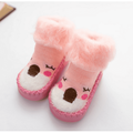 Seyurigaoka Toddlers Boys Girls Animal Sock Shoes, Moccasin Shoe for Toddler Non-Skid Cotton Sock Slippers