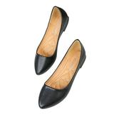 Rotosw Womens Loafers Pointed Toe Black Flat Heels Casual Shoes